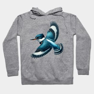 Flying Belted Kingfisher Hoodie